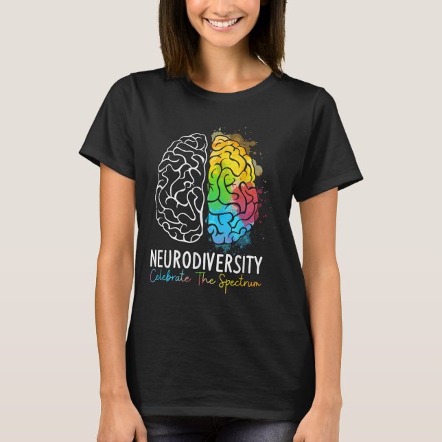Neurodiversity - Autism Spectrum Asd Adhd Rainbow T-Shirt (Front)