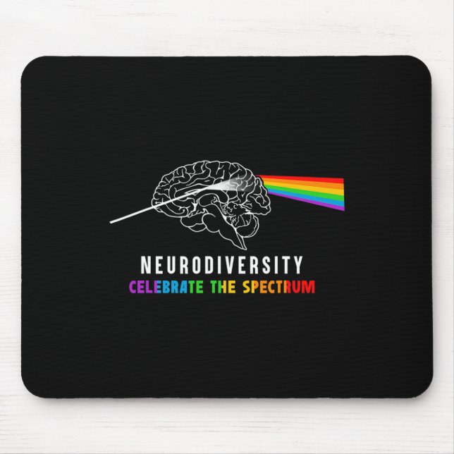 Neurodiversity Autism Spectrum Brain Asd Adhd Rain Mouse Pad (Front)