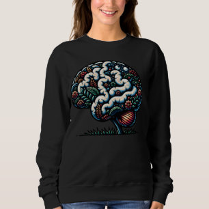 Neurodiversity Brain Art With Floral And Cosmic El Sweatshirt