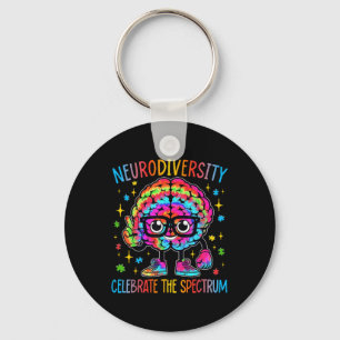 Neurodiversity Brain Autism Awareness Asd Adhd Key Ring