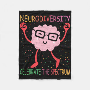Neurodiversity Brain Autism Awareness Asd Adhd Men Fleece Blanket
