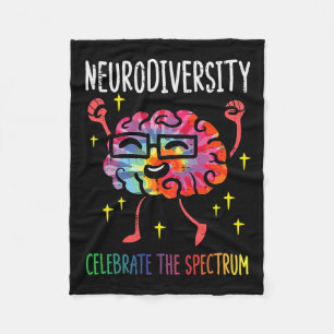Neurodiversity Brain Autism Awareness Asd Adhd Men Fleece Blanket