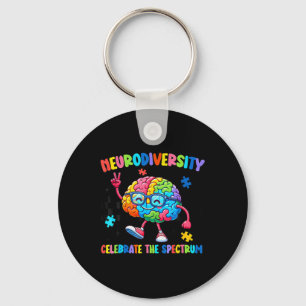 Neurodiversity Brain Autism Awareness Asd Adhd Men Key Ring