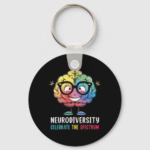 Neurodiversity Brain Autism Awareness Asd Adhd Men Key Ring