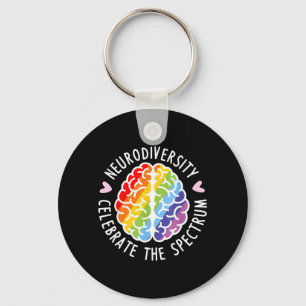 Neurodiversity Brain Autism Awareness ASD ADHD Men Key Ring