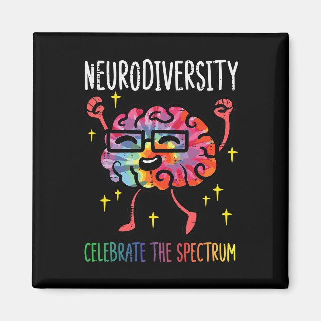 Neurodiversity Brain Autism Awareness Asd Adhd Men Magnet (Front)