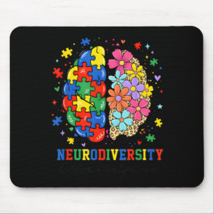 Neurodiversity Brain Autism Awareness ASD ADHD Men Mouse Pad