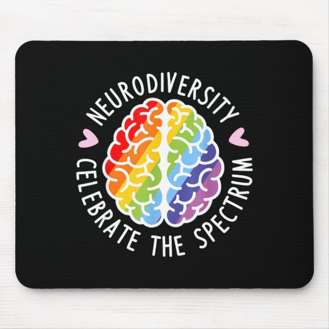 Neurodiversity Brain Autism Awareness ASD ADHD Men Mouse Pad (Front)