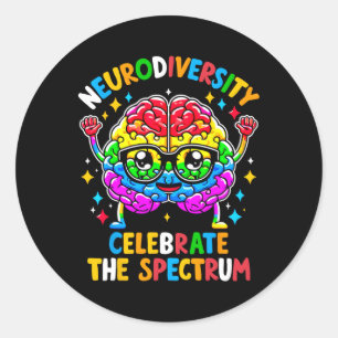 Neurodiversity Brain Autism Awareness Classic Round Sticker