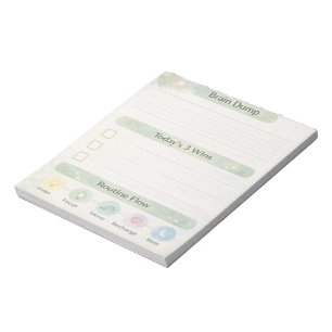 Neurodiversity Brain Dump Daily Check   Sage Green Notepad