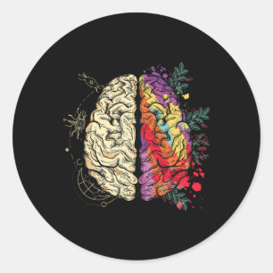 Neurodiversity Brain Mental Health Autism Awarenes Classic Round Sticker