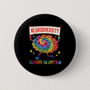 Neurodiversity brain spectrum autism awareness 6 cm round badge