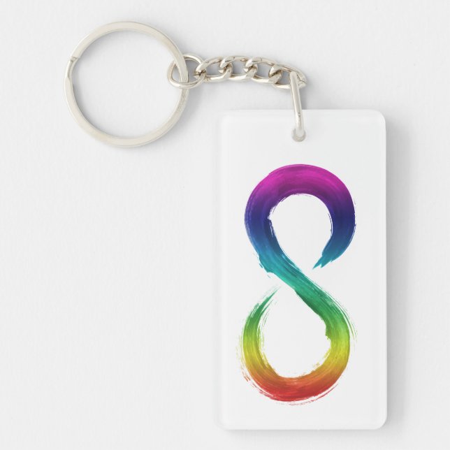 Neurodiversity brushed key ring (Front)