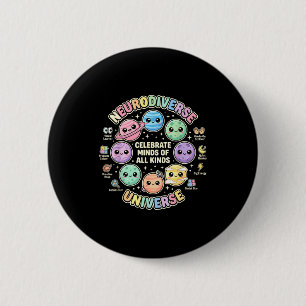 Neurodiversity celebrate minds of kinds for sped 6 cm round badge