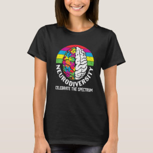 Neurodiversity Celebrate The Spectrum Autism Brain T-Shirt