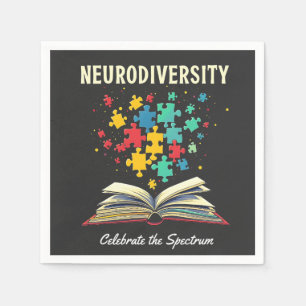 Neurodiversity Celebrate the Spectrum Book Autism  Napkin
