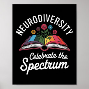 Neurodiversity Celebrate The Spectrum Book Autism Poster