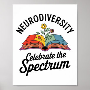 Neurodiversity Celebrate The Spectrum Book Autism Poster