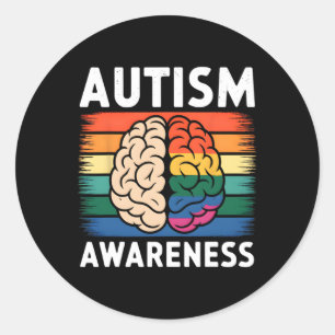 Neurodiversity Celebrate The Spectrum Brain Autism Classic Round Sticker