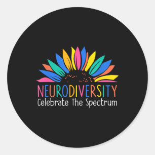 Neurodiversity Celebrate The Spectrum Brain Autism Classic Round Sticker
