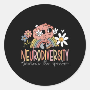 Neurodiversity Celebrate The Spectrum Brain Autism Classic Round Sticker
