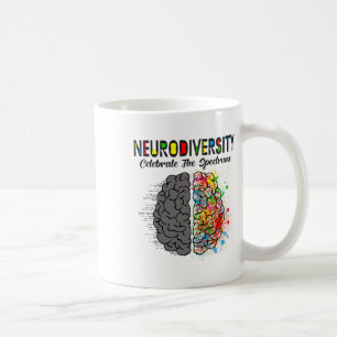Neurodiversity Celebrate The Spectrum Brain Autism Coffee Mug