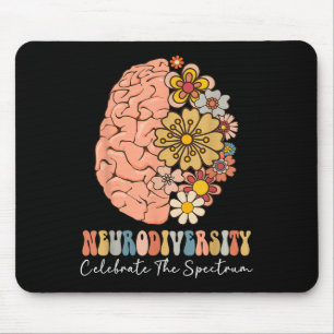 Neurodiversity Celebrate The Spectrum Brain Autism Mouse Pad