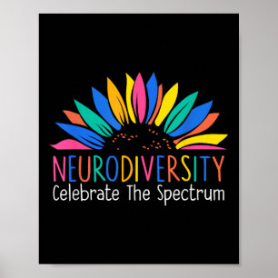 Neurodiversity Celebrate The Spectrum Brain Autism Poster