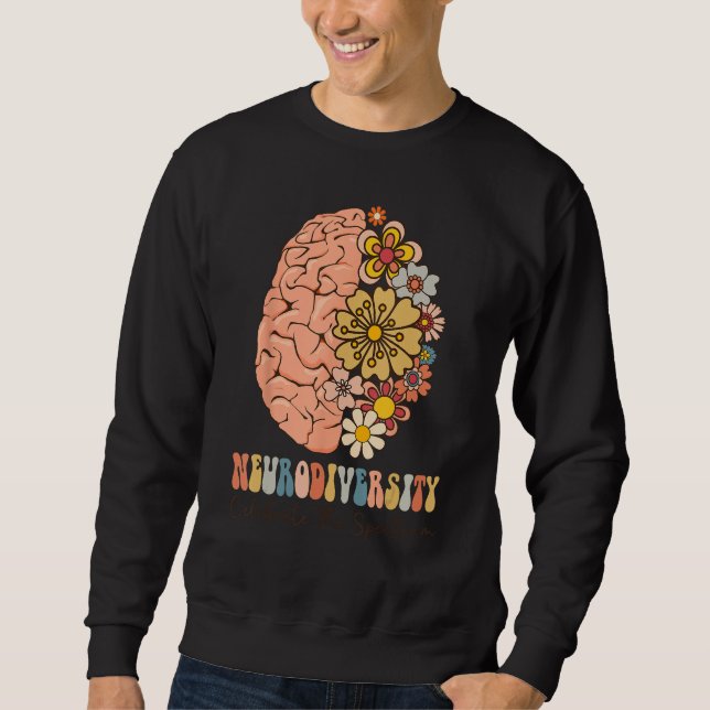 Neurodiversity celebrate the spectrum Brain Autism Sweatshirt (Front)