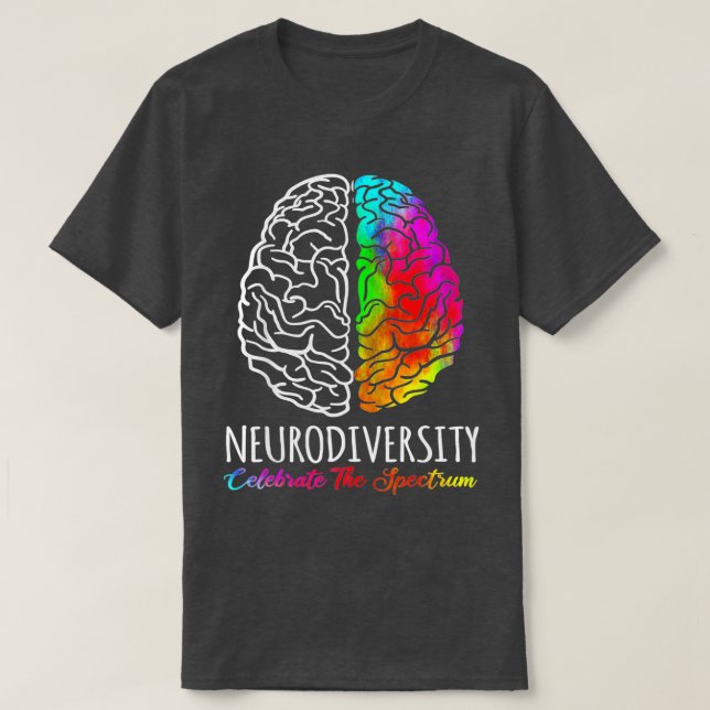 Neurodiversity Celebrate The Spectrum Brain Autism T-Shirt (Design Front)