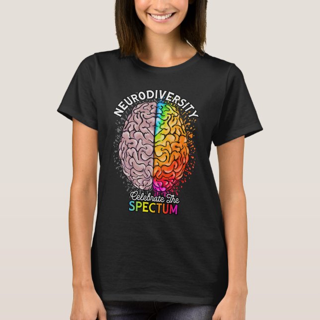 Neurodiversity Celebrate the Spectrum Men women ad T-Shirt (Front)