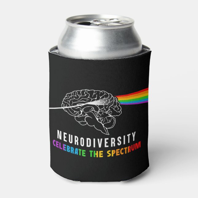 Neurodiversity, Celebrate The Spectrum. The brain  Can Cooler (Can Front)