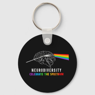 Neurodiversity, Celebrate The Spectrum. The brain  Key Ring