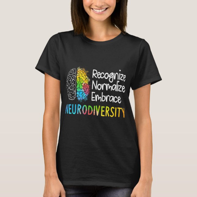Neurodiversity, Celebrate the Spectrum. The brain  T-Shirt (Front)