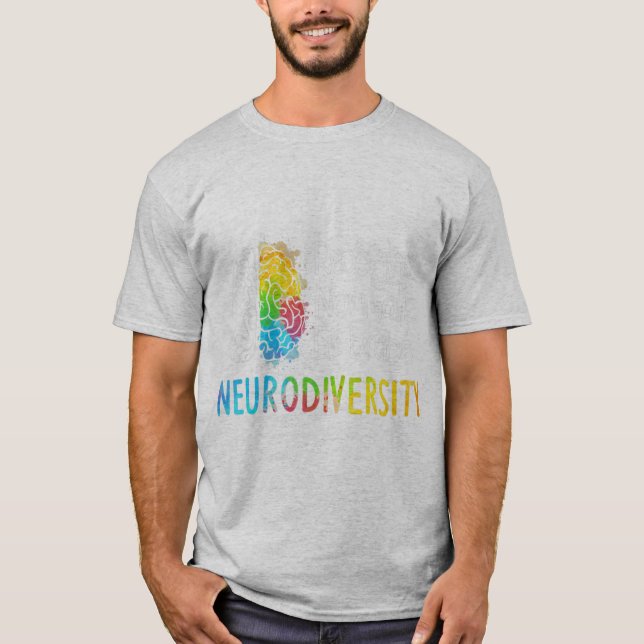 Neurodiversity, Celebrate the Spectrum. The brain  T-Shirt (Front)