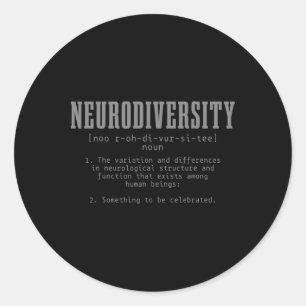 Neurodiversity Definition Autism Awareness Month  Classic Round Sticker