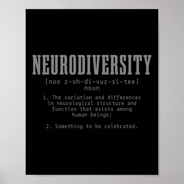 Neurodiversity Definition Autism Awareness Month  Poster (Front)