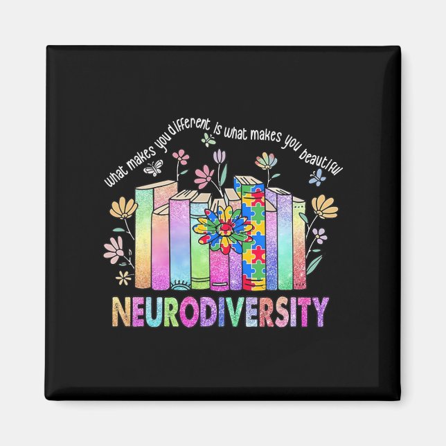 Neurodiversity Different Is Beautiful Autism Aware Magnet (Front)