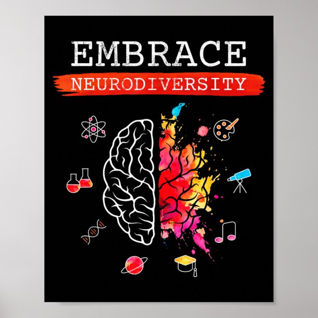 Neurodiversity Embrace Adhd Autism Asd Awareness G Poster (Front)