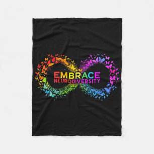 Neurodiversity Embrace Adhd Autism Asd Butterfly I Fleece Blanket
