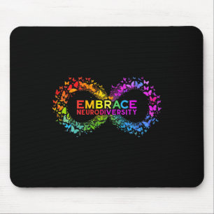 Neurodiversity Embrace Adhd Autism Asd Butterfly I Mouse Pad