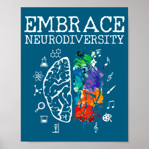 Neurodiversity Embrace Adhd Autism Asd Graphic Art Poster