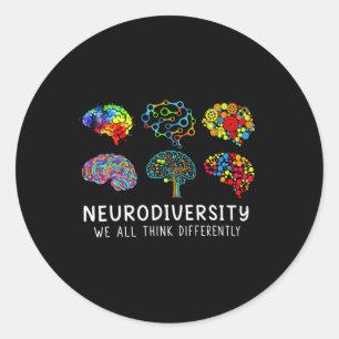 Neurodiversity - Embrace Adhd Autism Awareness  Classic Round Sticker