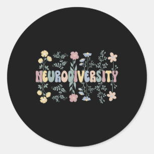 Neurodiversity Flowers Autism Neurodivergent 1 Classic Round Sticker