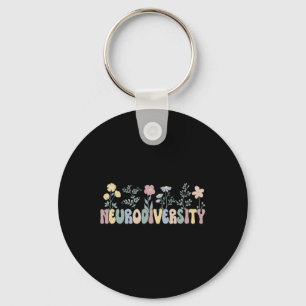 Neurodiversity Flowers Autism Neurodivergent Key Ring