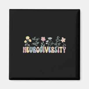 Neurodiversity Flowers Autism Neurodivergent Magnet