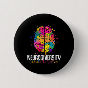 Neurodiversity Flowers Neurodivergent Autism Aware 6 Cm Round Badge