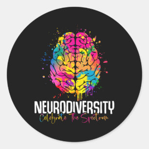 Neurodiversity Flowers Neurodivergent Autism Aware Classic Round Sticker
