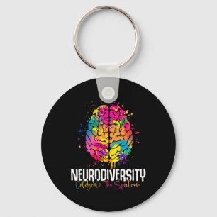 Neurodiversity Flowers Neurodivergent Autism Aware Key Ring