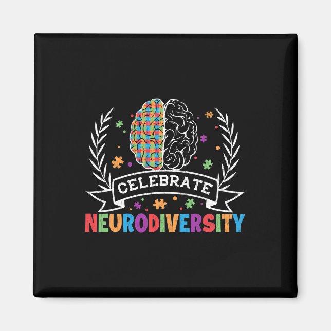 Neurodiversity Funny Dyslexia Awareness Graphic  Magnet (Front)
